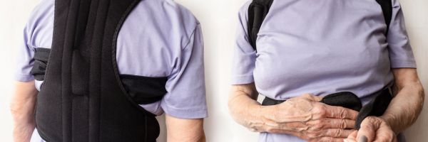 Houding corrector op rug van een persoon