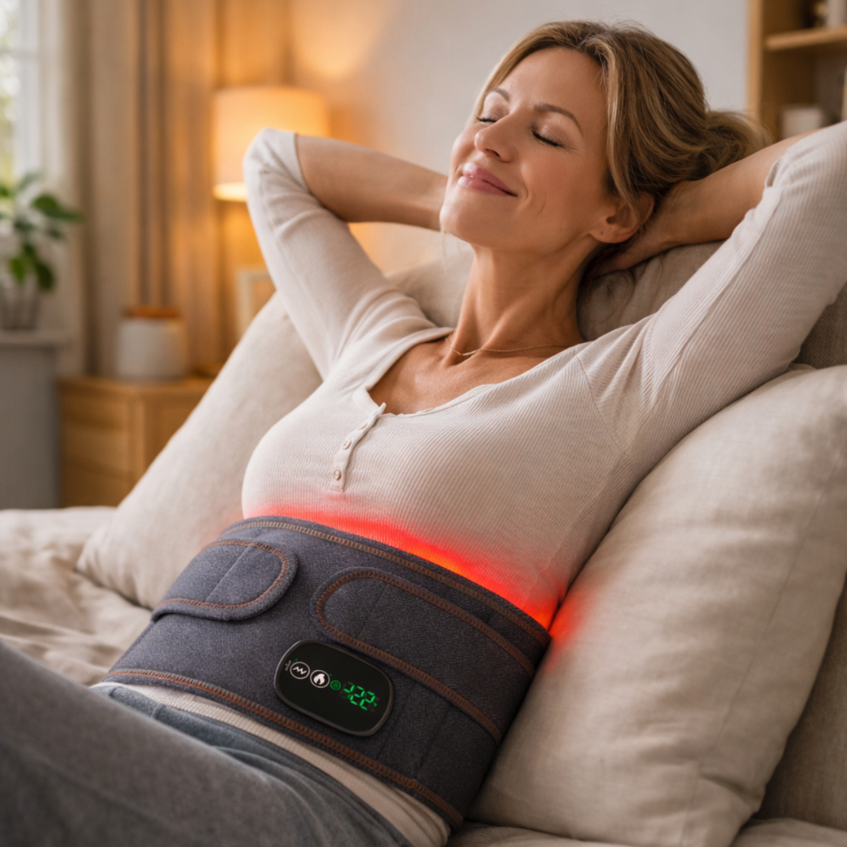 Infrarood rugbrace van Rechte Rug met diepe warmte voor onderrugpijn en spierspanning.