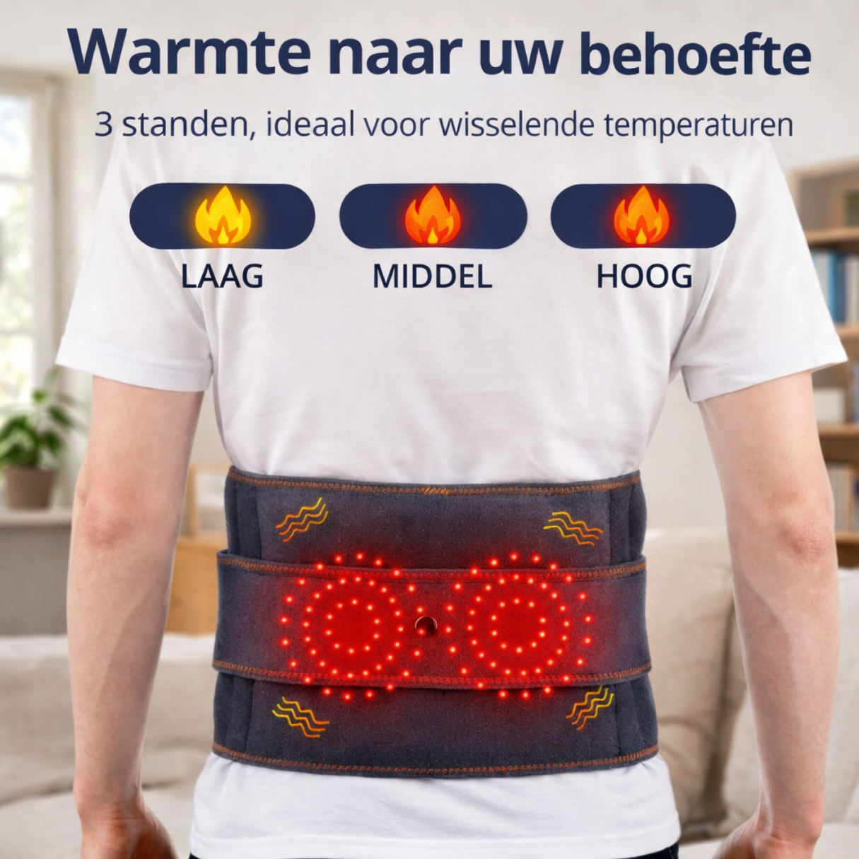 Infrarood therapie voor de onderrug – ideaal bij hernia, spit en stijve spieren.