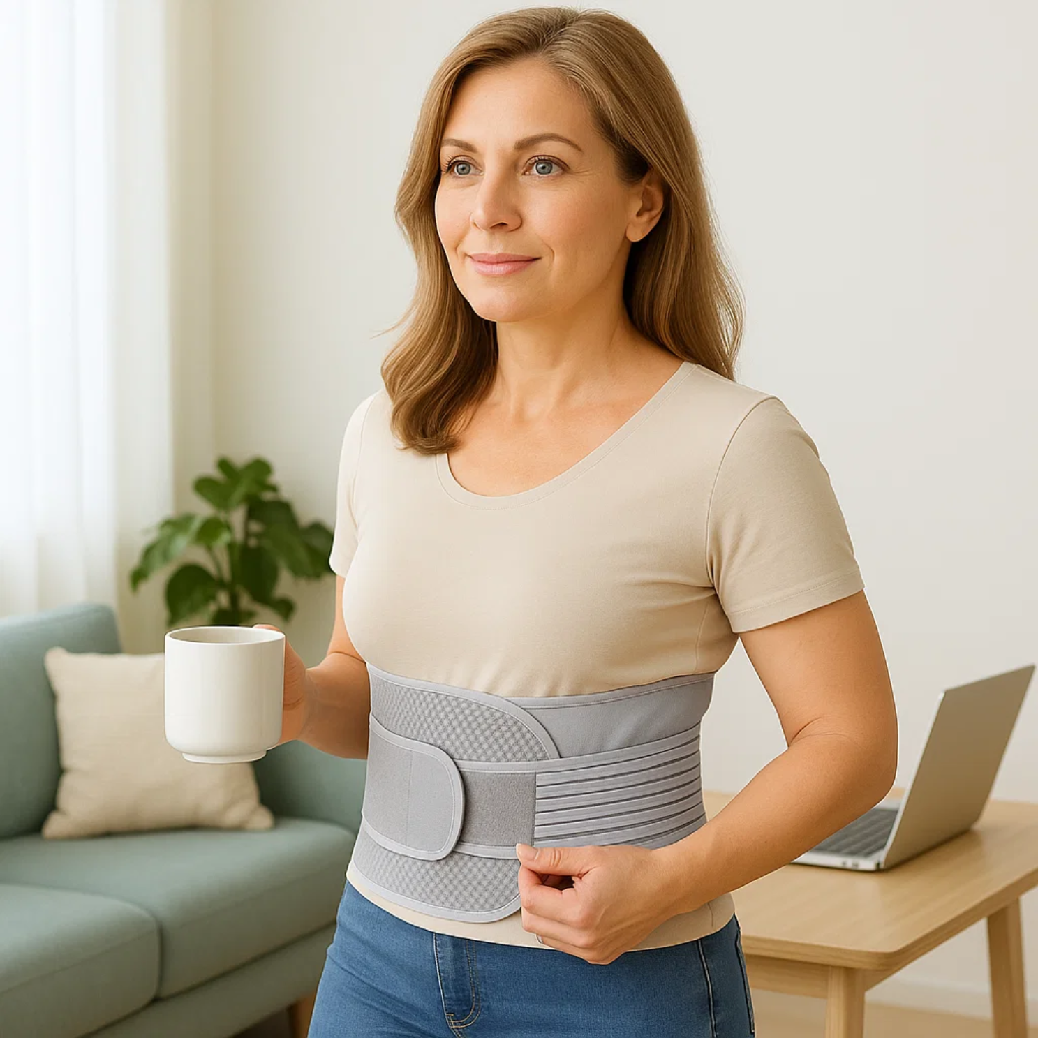 rugbrace voor de onderrug zonder zweten in de zomer rechte-rug.nl goede ondersteuning onderrug band