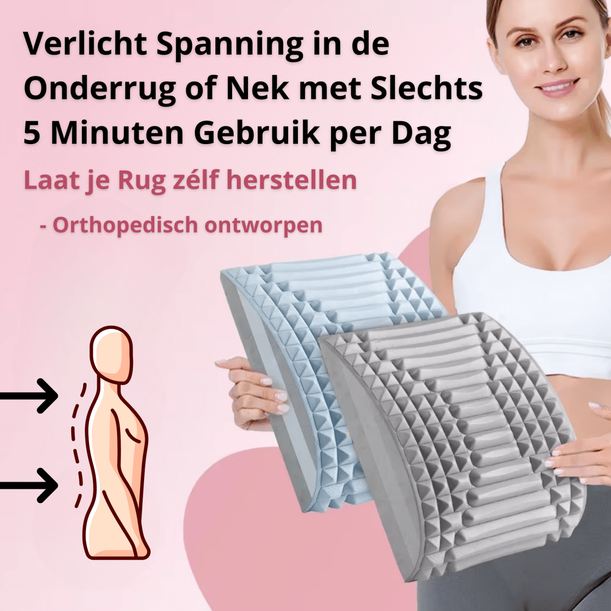 Onderrug Stretch Kussen - 26° Hoek: Verlicht Drukpunten Zonder Overstrekking