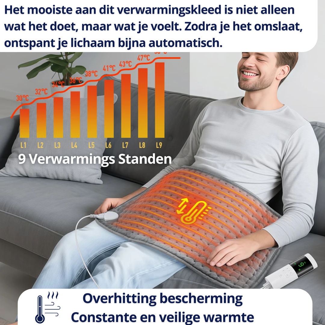 Verwarmingskleed – Diepe Warmte, Hulp bij Ontspanning