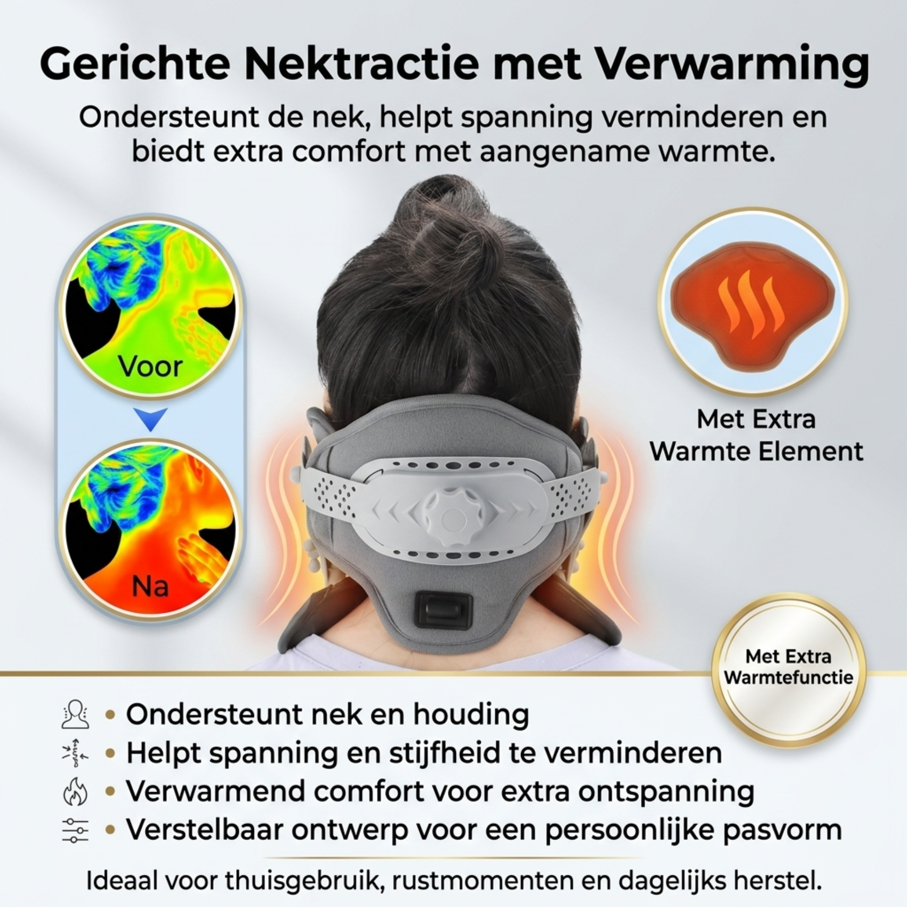Nek Tractie - met Verwarming - Verlicht en Ontspan Nekwervels
