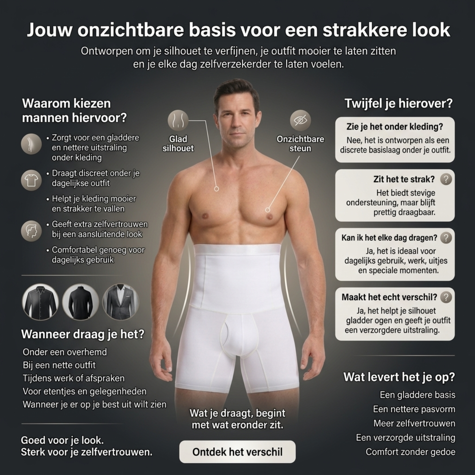 PerfectPostuur - Compressie Broek - Ondersteuning Bovenbenen & Middel - Heren