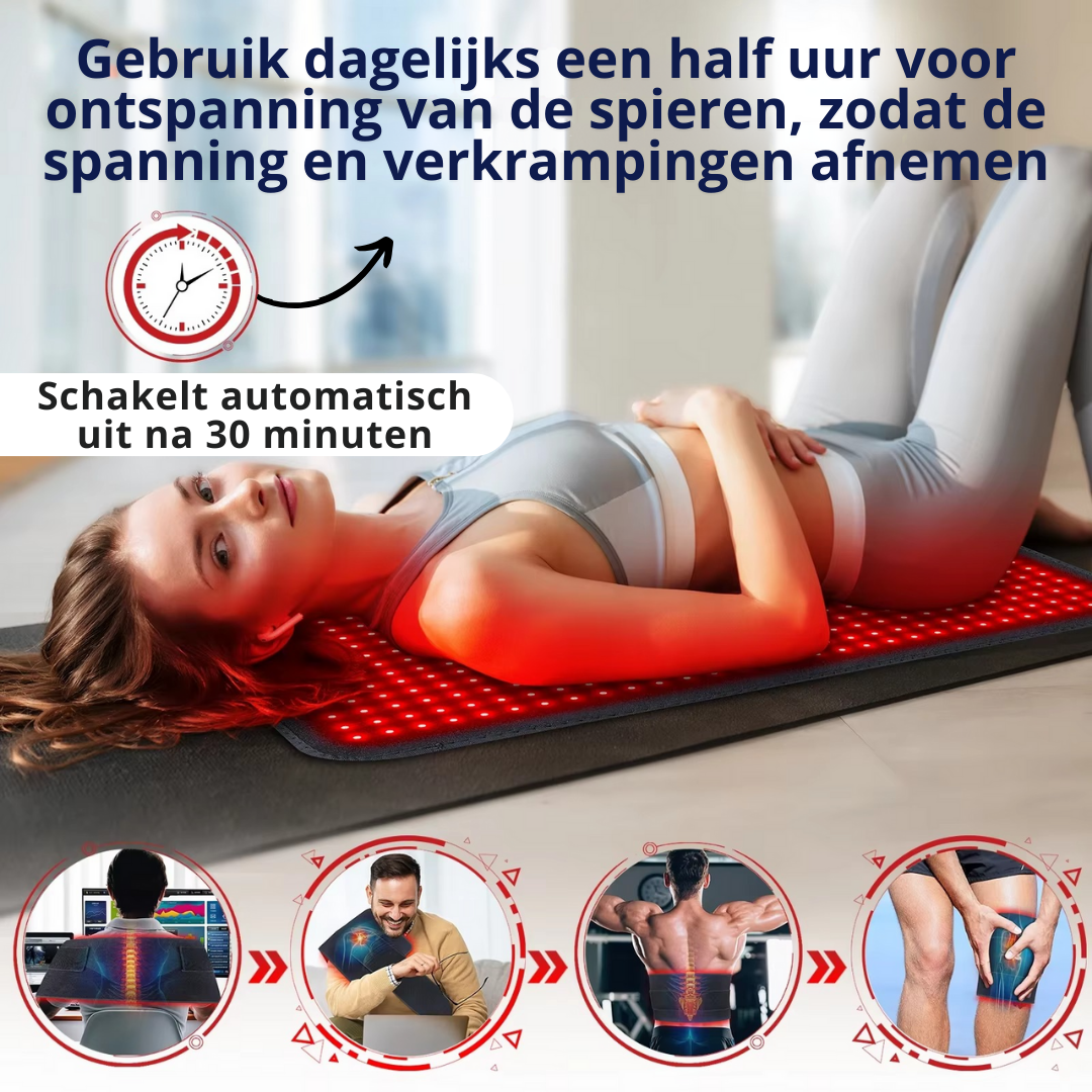 infrarood rechfterug infrarood therapie voor gewrichten en pezen infra rood lamp warmte mat rechte-rug.nl