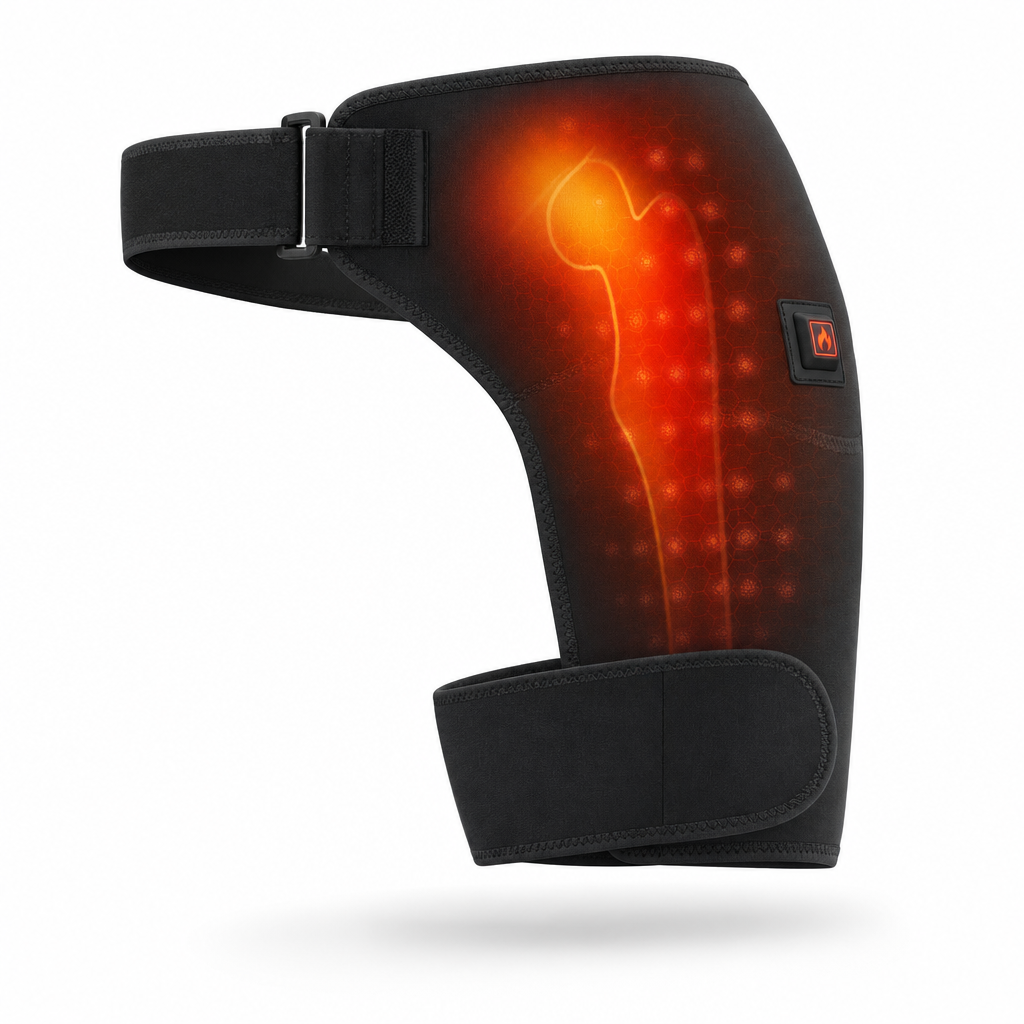 Verwarmde heupbrace met infraroodwarmte voor dagelijks comfort.