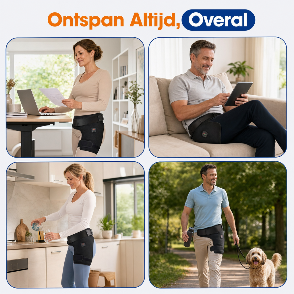 USB verwarmde heupbrace voor thuis en onderweg.