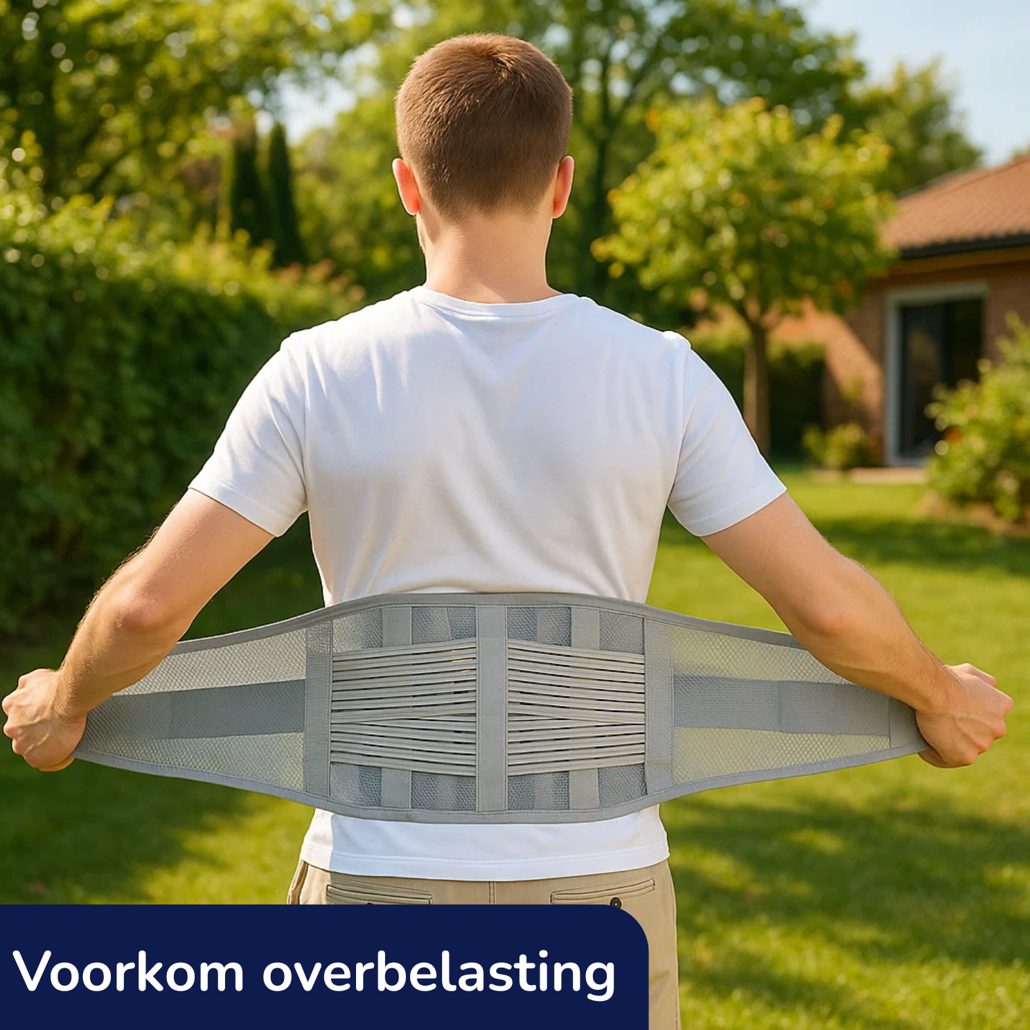 rugbrace voor de onderrug zonder zweten in de zomer rechte-rug.nl goede ondersteuning onderrug band rugbrache band