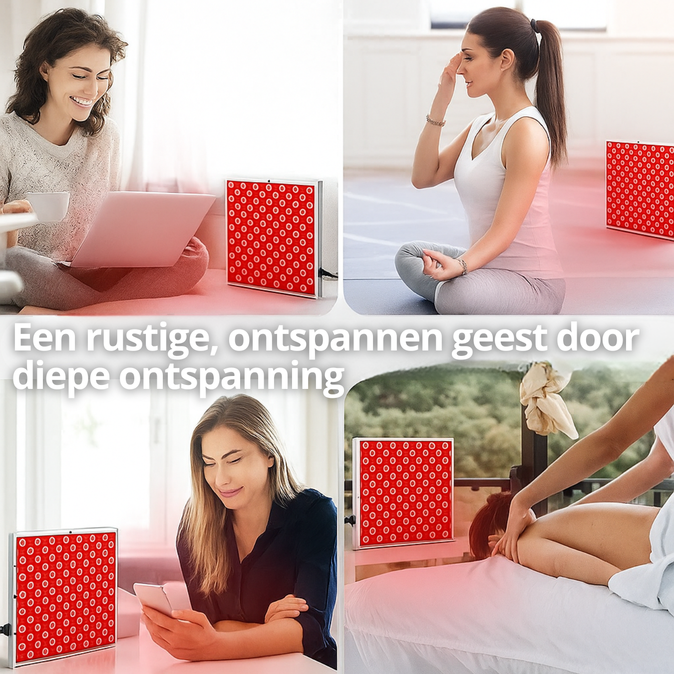 rechte rug infrarood therapie paneel roodlicht lamp roodlicht 660nm 850nm licht paneel. ontspanning