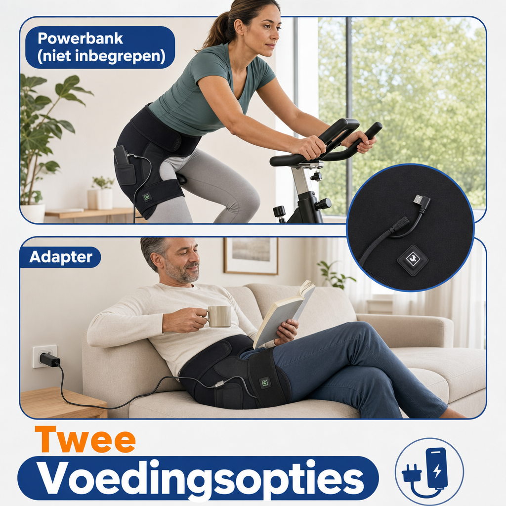 Warmtebrace voor heup en bovenbeen met verstelbare pasvorm.
