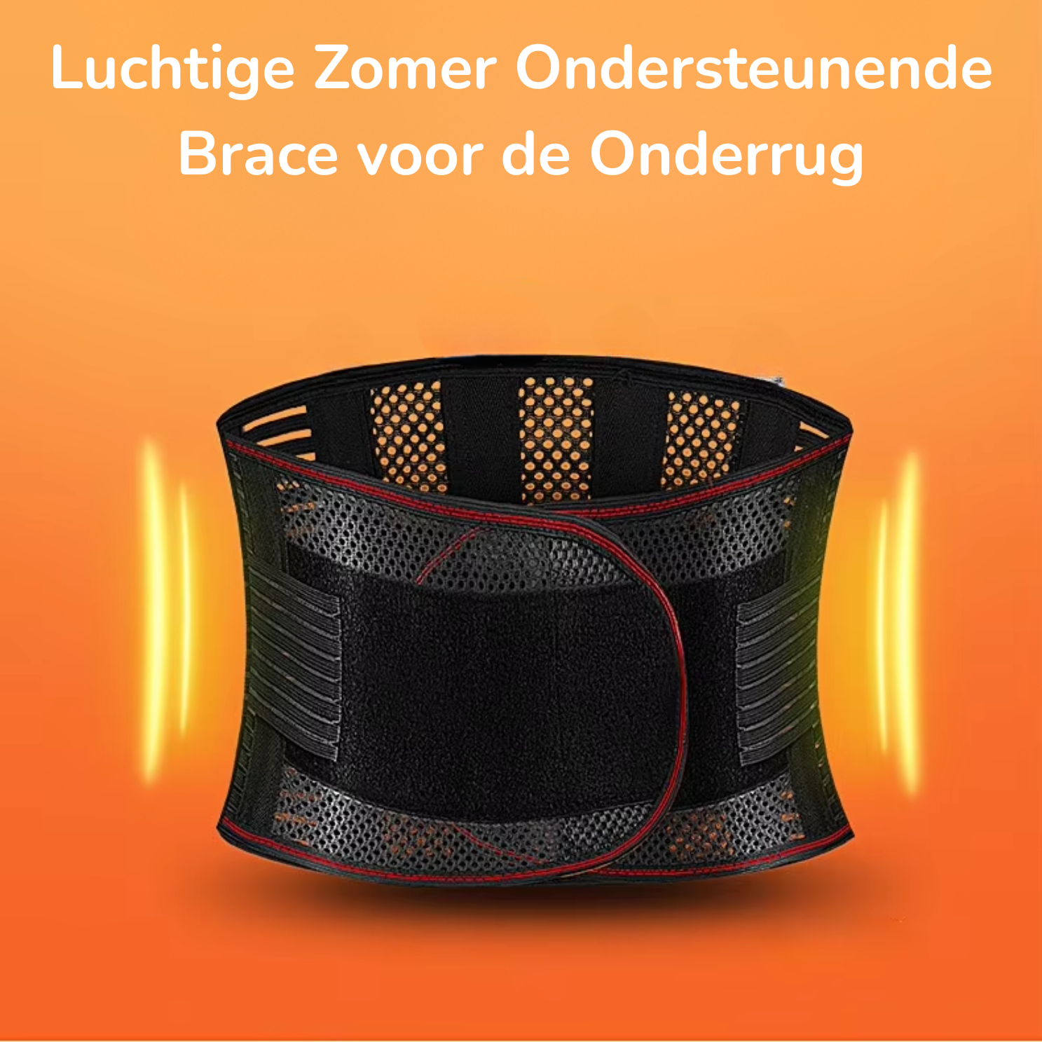 rugband voor tijdens sporten rugbrace voor de onderrug zonder zweten in de zomer rechte-rug.nl goede ondersteuning onderrug band