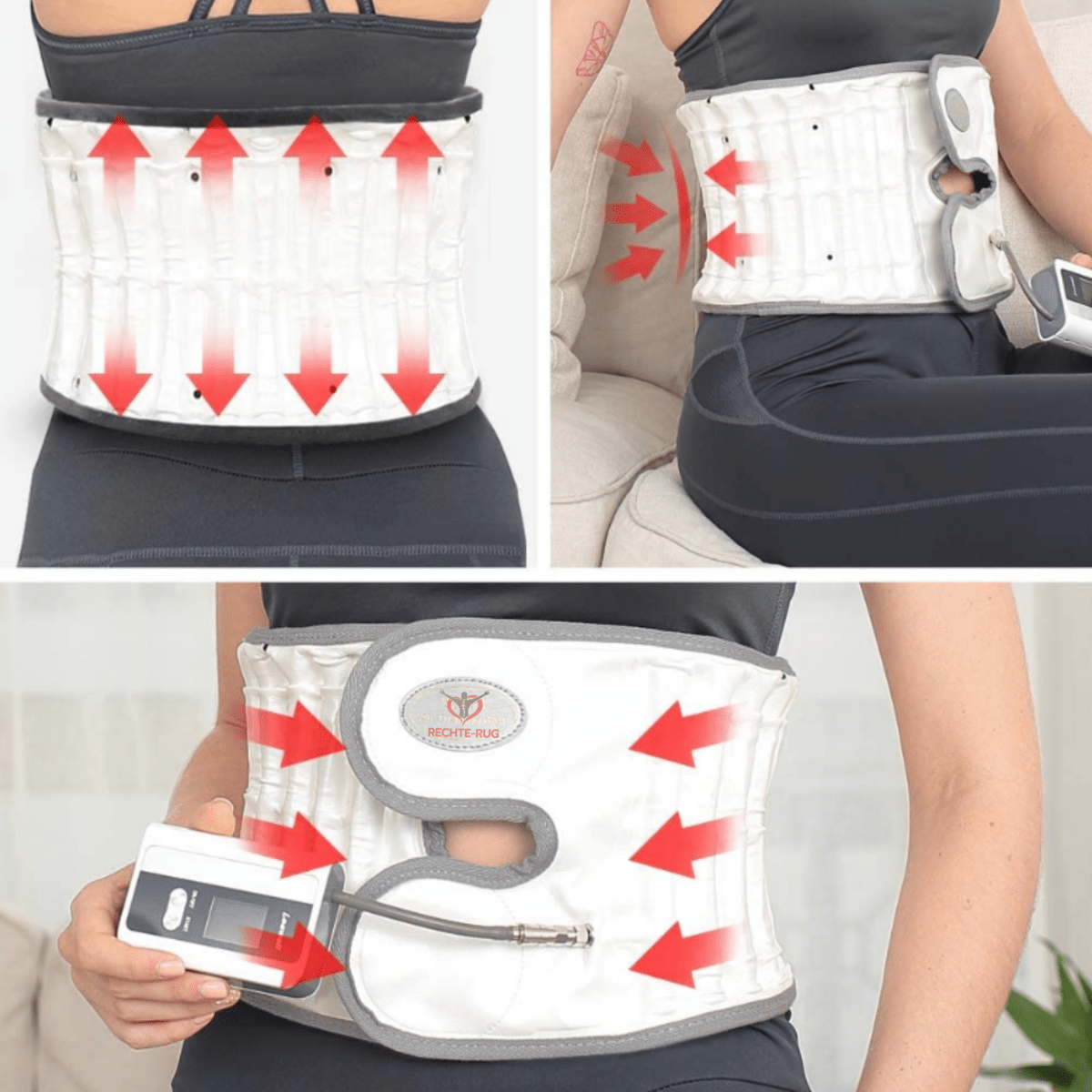 decompressie brace elektrisch van rechte-rug tegen hernia in de onderrug L4-L5 of L5-S1 wervels tussenwervelschijven verlichten hernia of ingezakte wervels