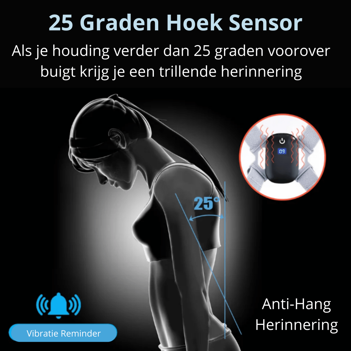 Houding postuur corrector aanpassen voor slechte houding, schouders gebogen naar voren oplossen met vibratie herinnering van deze brace band postuur brace schouders bovenrug 2