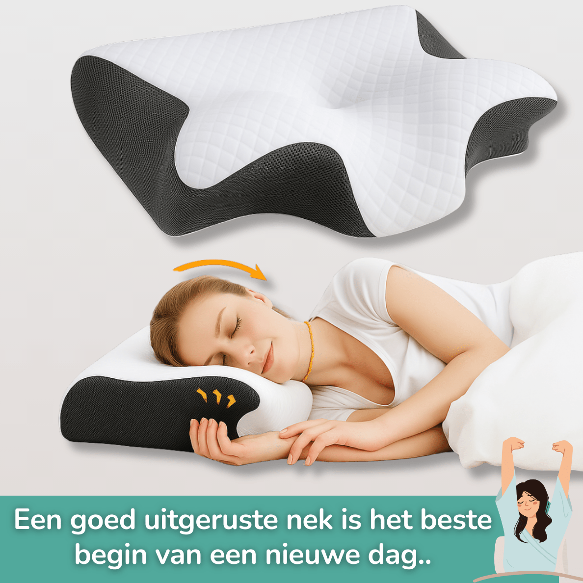 Dubbelzijdig Nek Kussen met Arm Ruimte