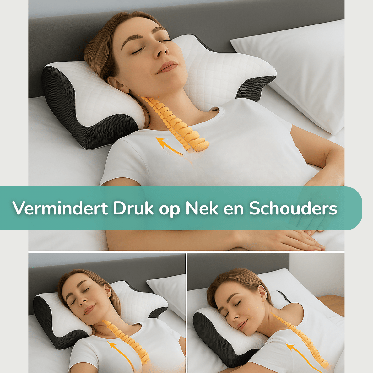 Dubbelzijdig Nek Kussen met Arm Ruimte
