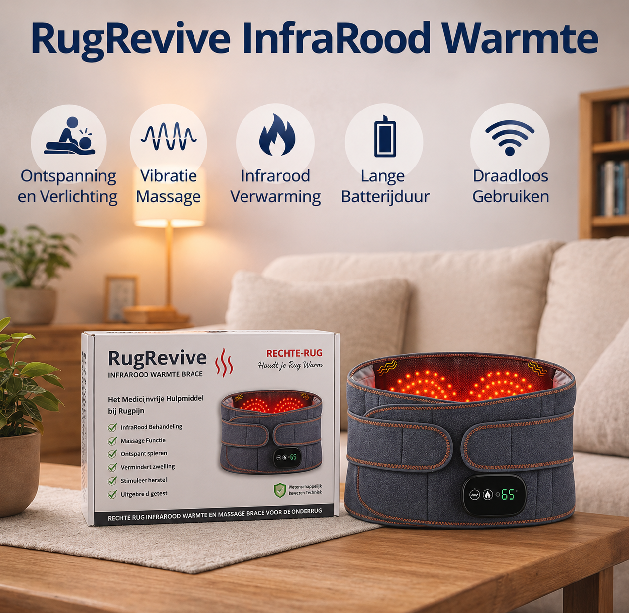 RugRevive - Infra Rood Warmte - Onderrug