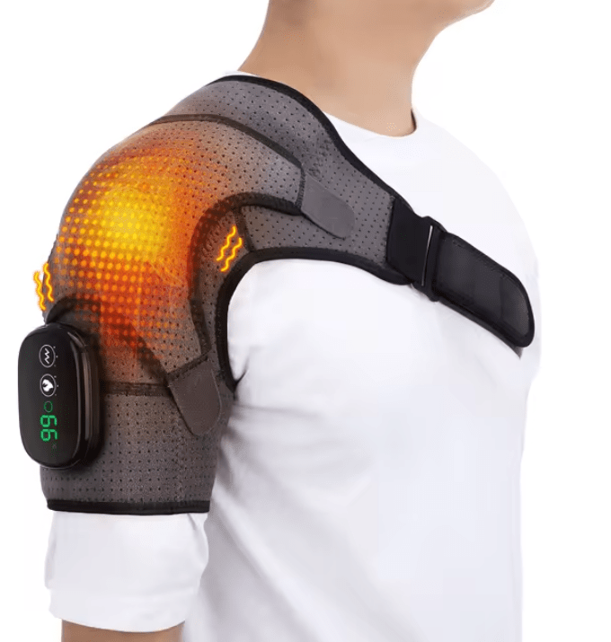 roodlicht therapie voor schouders. infrarood schouder brace voor support, warmte en massasge.schouder brace met infrarood en massage voor schouders. infrarood therapie tegen artrose in de schouder pijnlijke schouders brace bescherming met warmte warmtetherapie schouders.