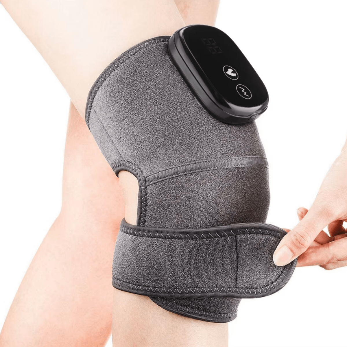 knie brace met infra rood element en massage. krijg een knie massage
