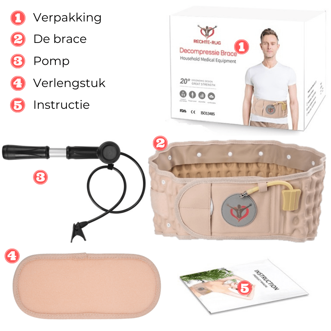 Rechte-Rug decompressie massage brace; de beste rugbrace bij hernia