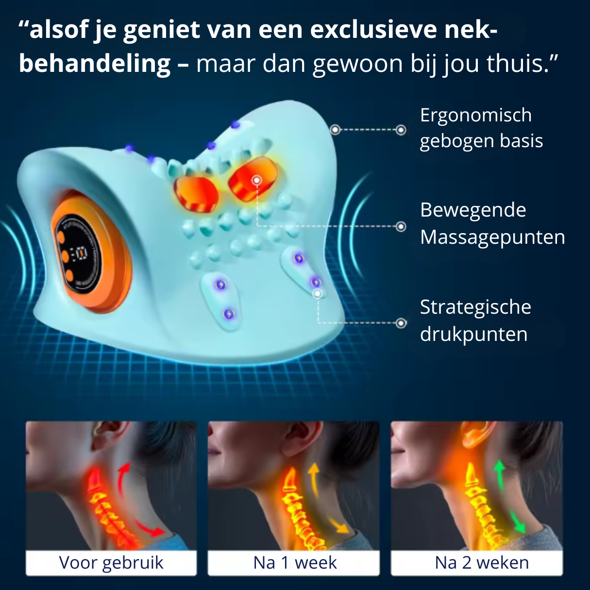 Nek Stretcher - 3 in 1- Warmte, Massage en Stretch
