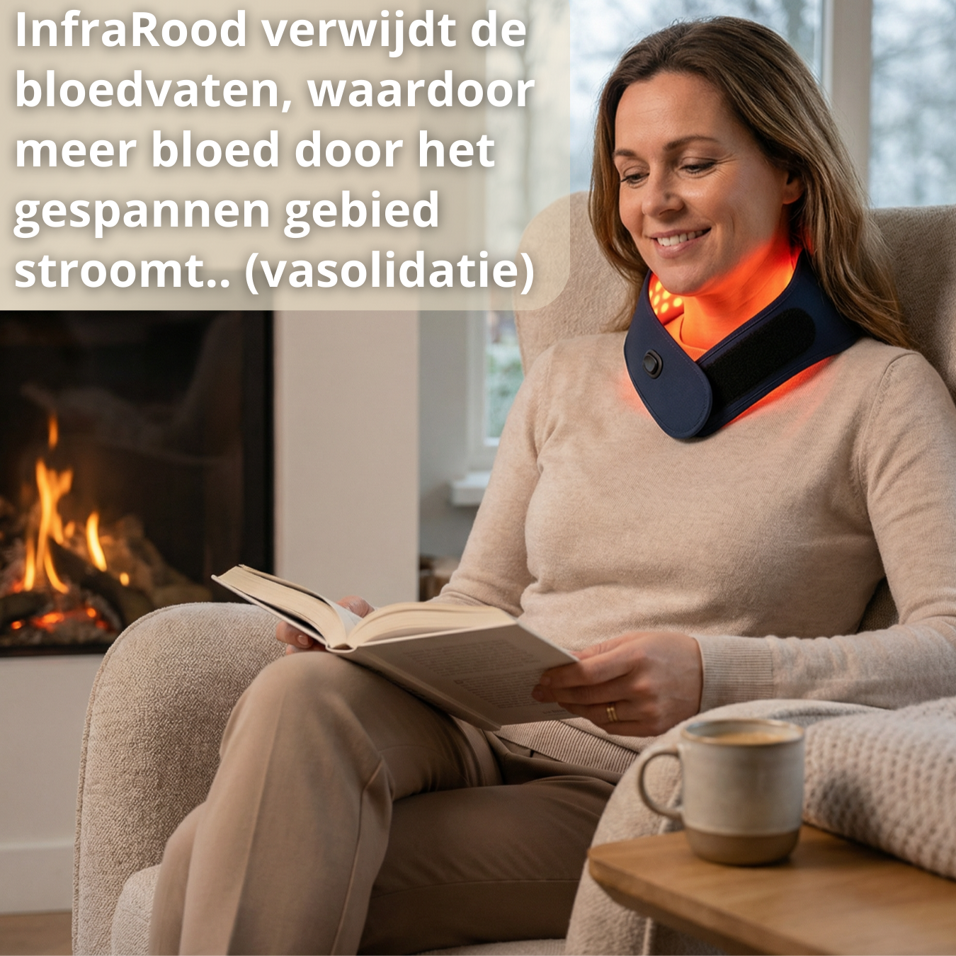 rechte rug infrarood nek brace voor stijve nek, pijnlijke nek, nek hernia, nek verlichting ervaren van rechte rug rechte-rug.nl