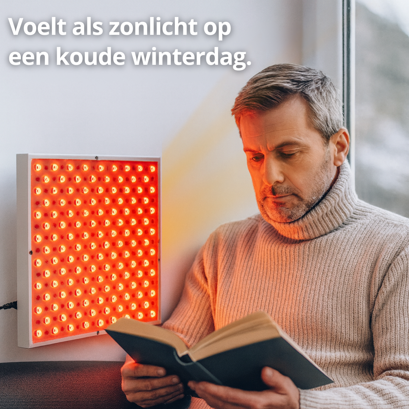 rechte rug infrarood therapie paneel roodlicht lamp roodlicht 660nm 850nm licht paneel. koude winterdag