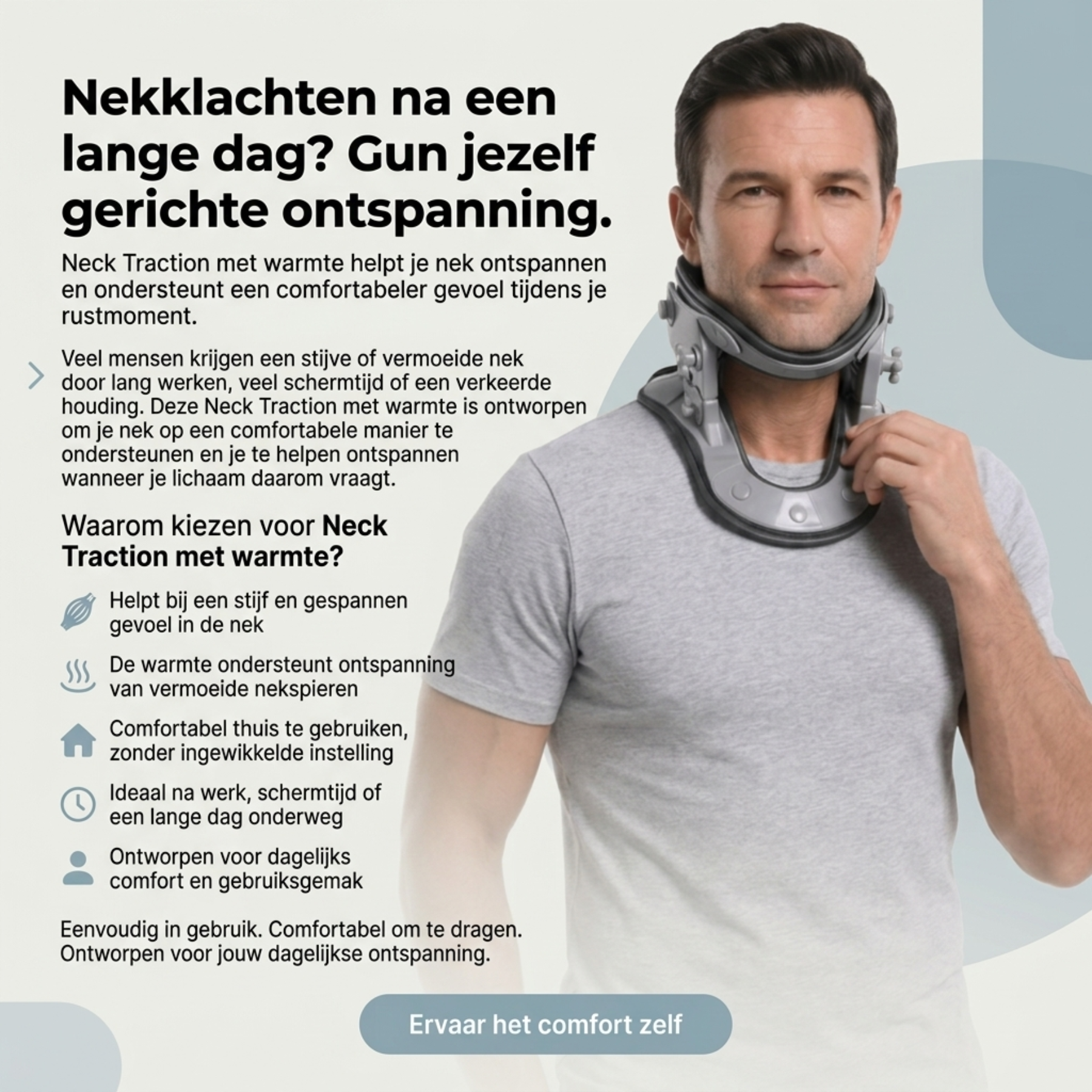Nek Tractie - met Verwarming - Verlicht en Ontspan Nekwervels