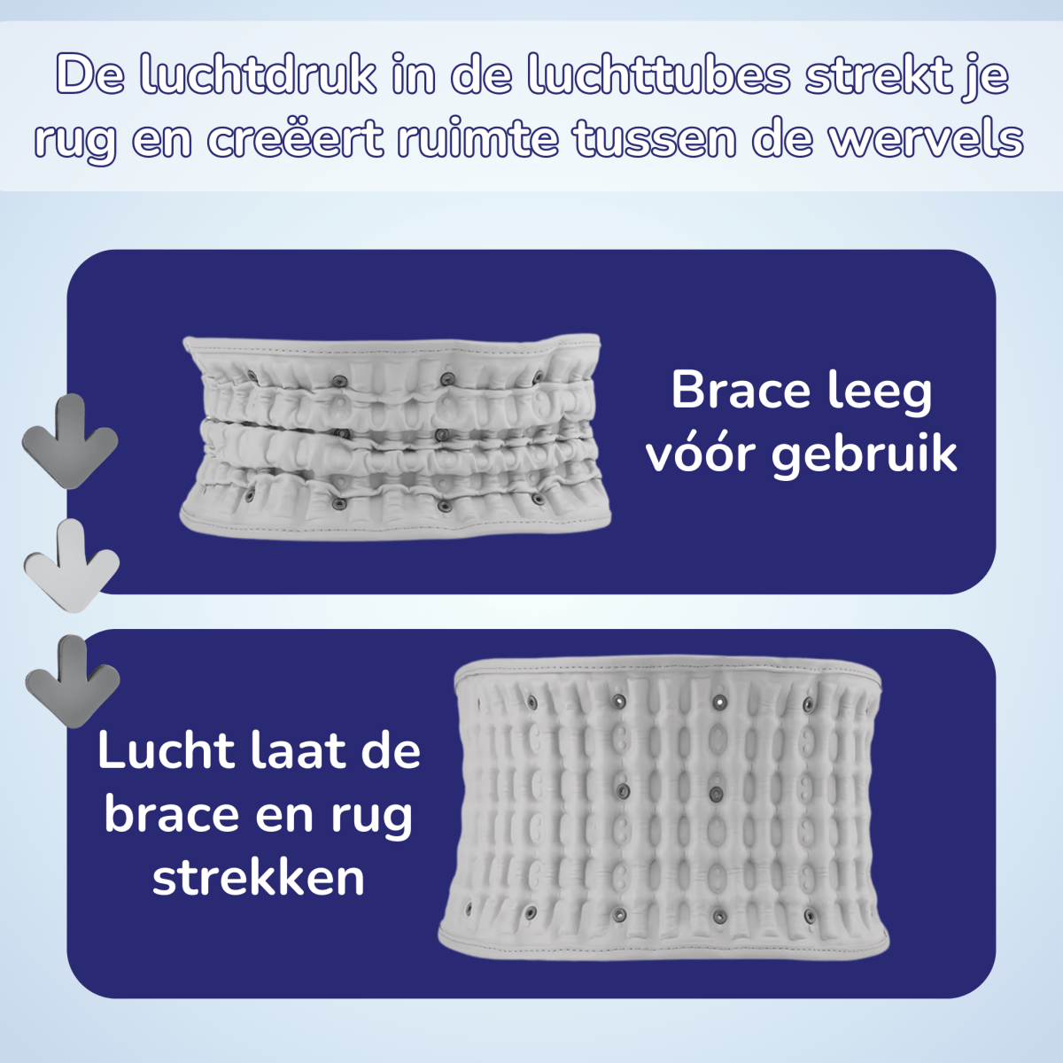 voor en na gebruik decompressie brace therapie rug strekken tegen rugpijn hernia ischias spit onderrug pijn rugpijn rugband rugbrace rechte-rug.nl rechte rug brace
