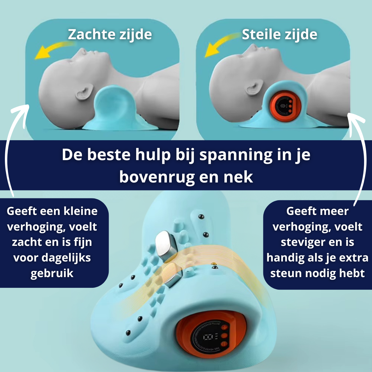 Nek Stretcher - 3 in 1- Warmte, Massage en Stretch