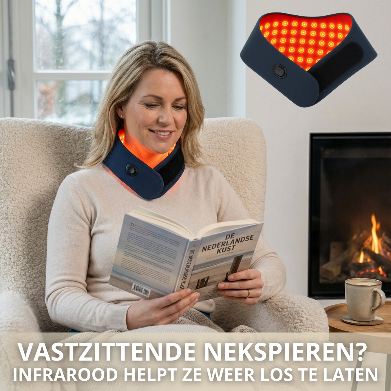 infrarood nek brace voor stijve nek, pijnlijke nek, nek hernia, nek verlichting ervaren van rechte rug rechte-rug.nl