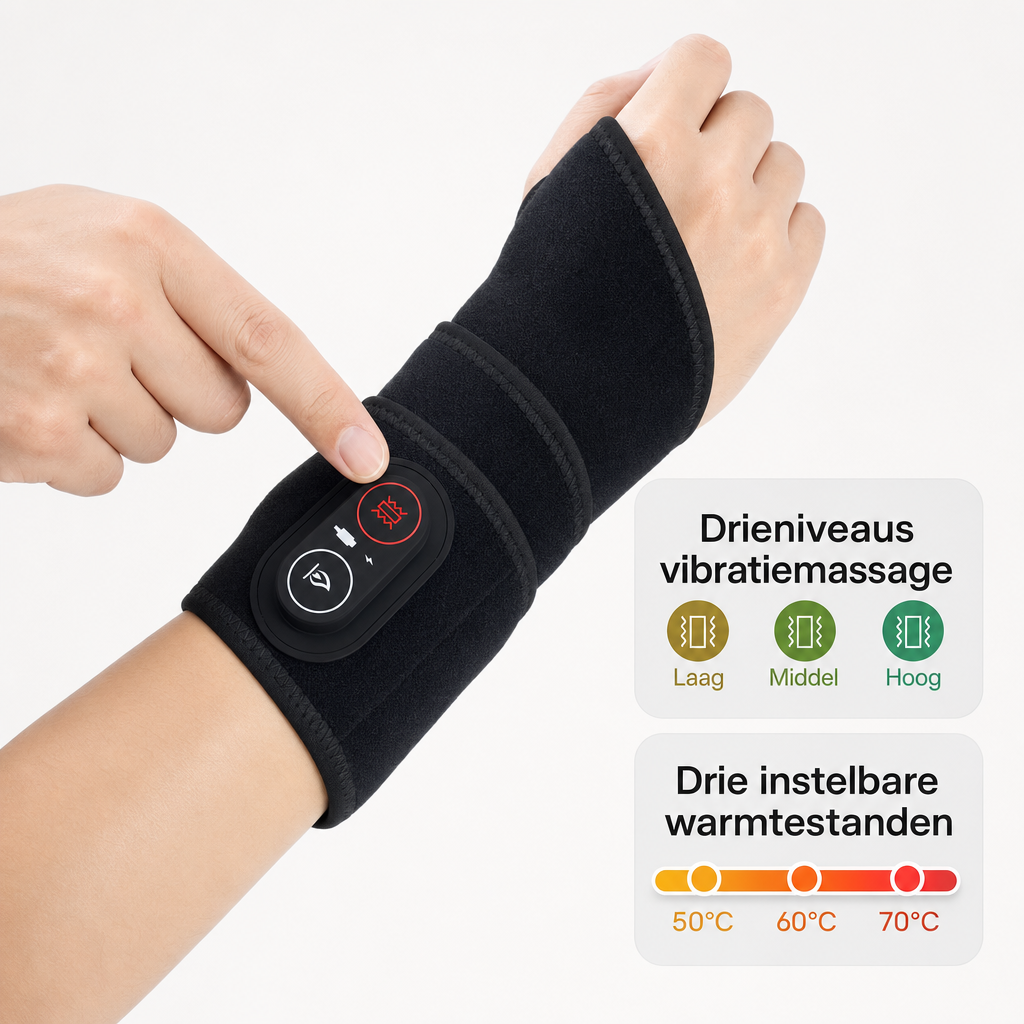 Polssteun met instelbare warmte voor dagelijks gebruik.