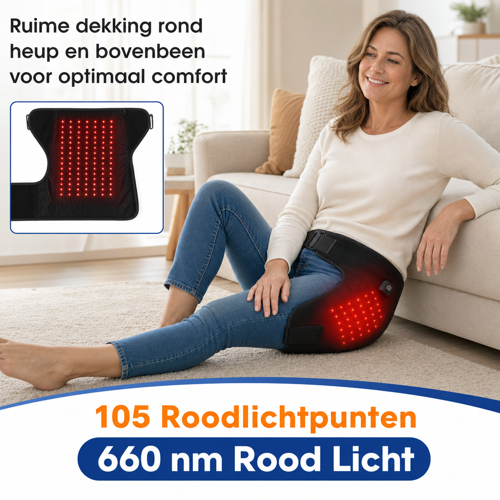 Infrarood heupbrace met verstelbare warmtestanden.