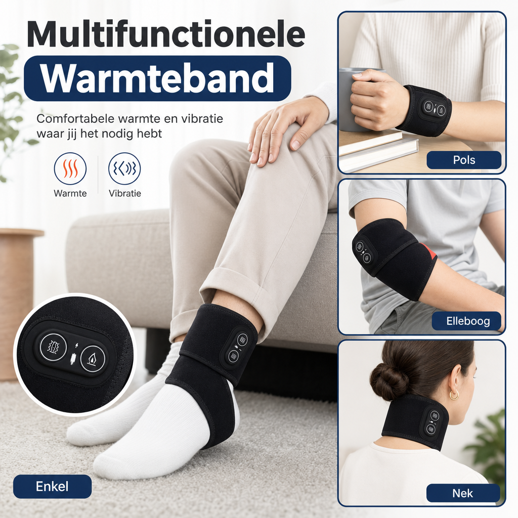 Verwarmde polsband met drie warmtestanden en vibratie.