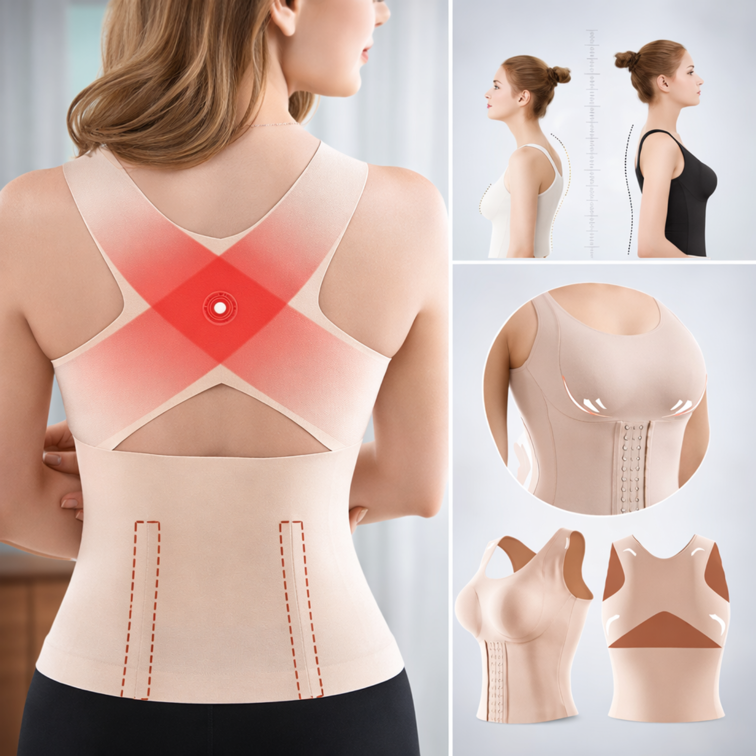 PerfectPostuur - Kompression Top - Schlank und Selbstbewusstes Körperhaltung - Damen