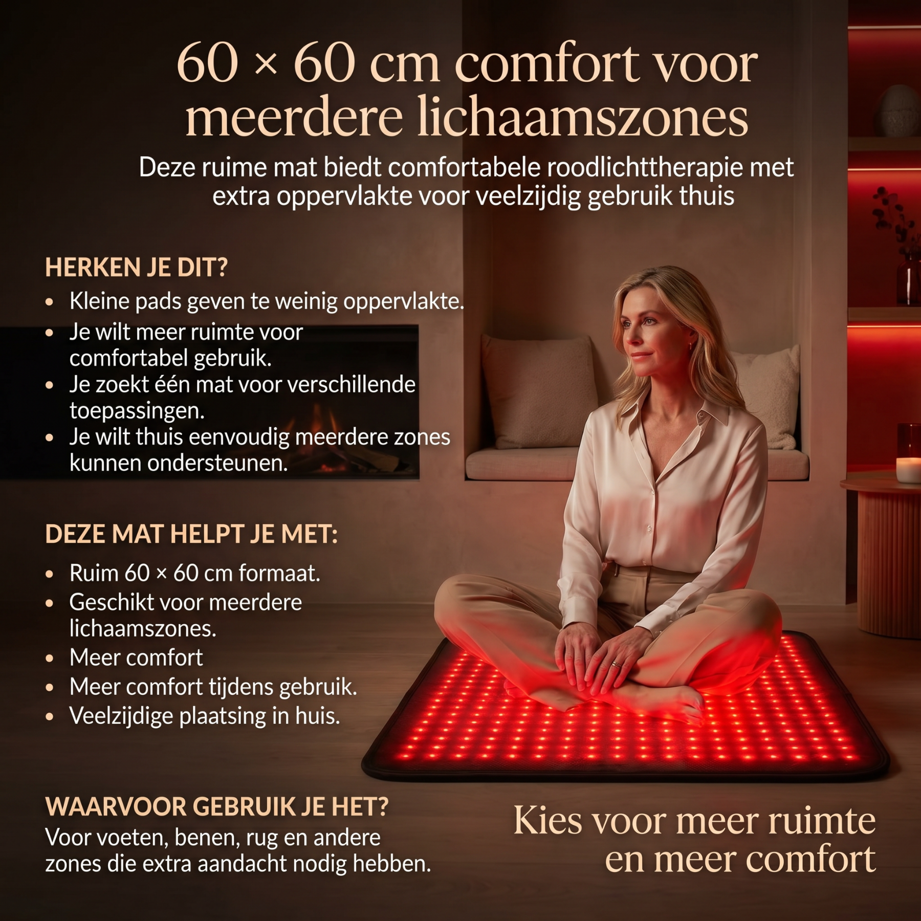 Professionele InfraRood Therapie Mat - 60x60cm - Herstel en Ontspanning