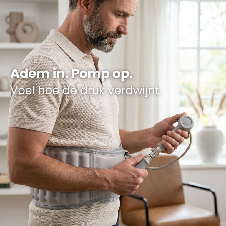 Hernia onderrug brace kopen — de decompressie brace van Rechte-Rug wordt geleverd met gratis verzending vanaf €45, 14 dagen proefperiode en 2 jaar garantie.