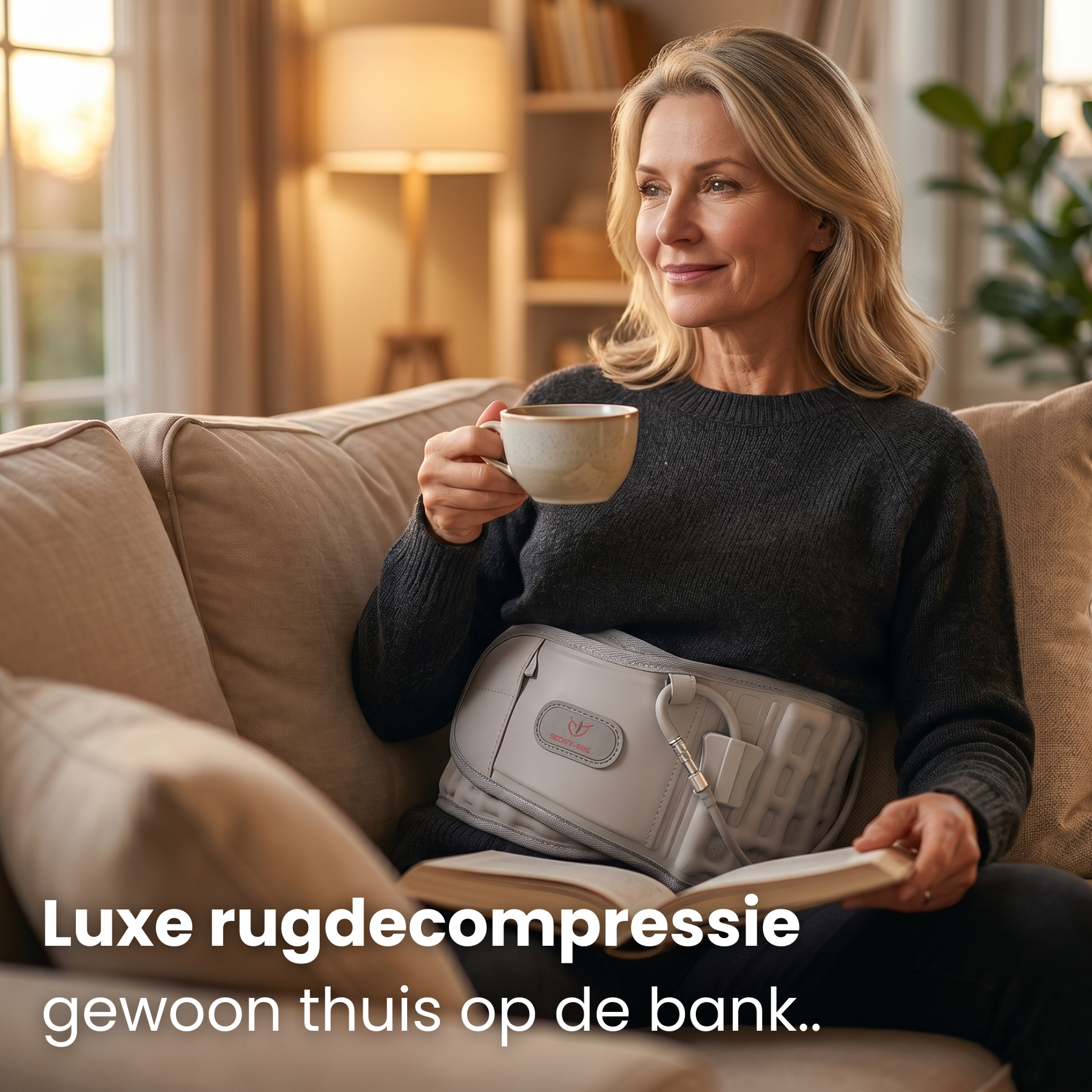 Onderrug brace met decompressie — verstelbaar, luchtig en dagelijks draagbaar voor mensen met chronische herniapijn of terugkerende lage rugklachten.