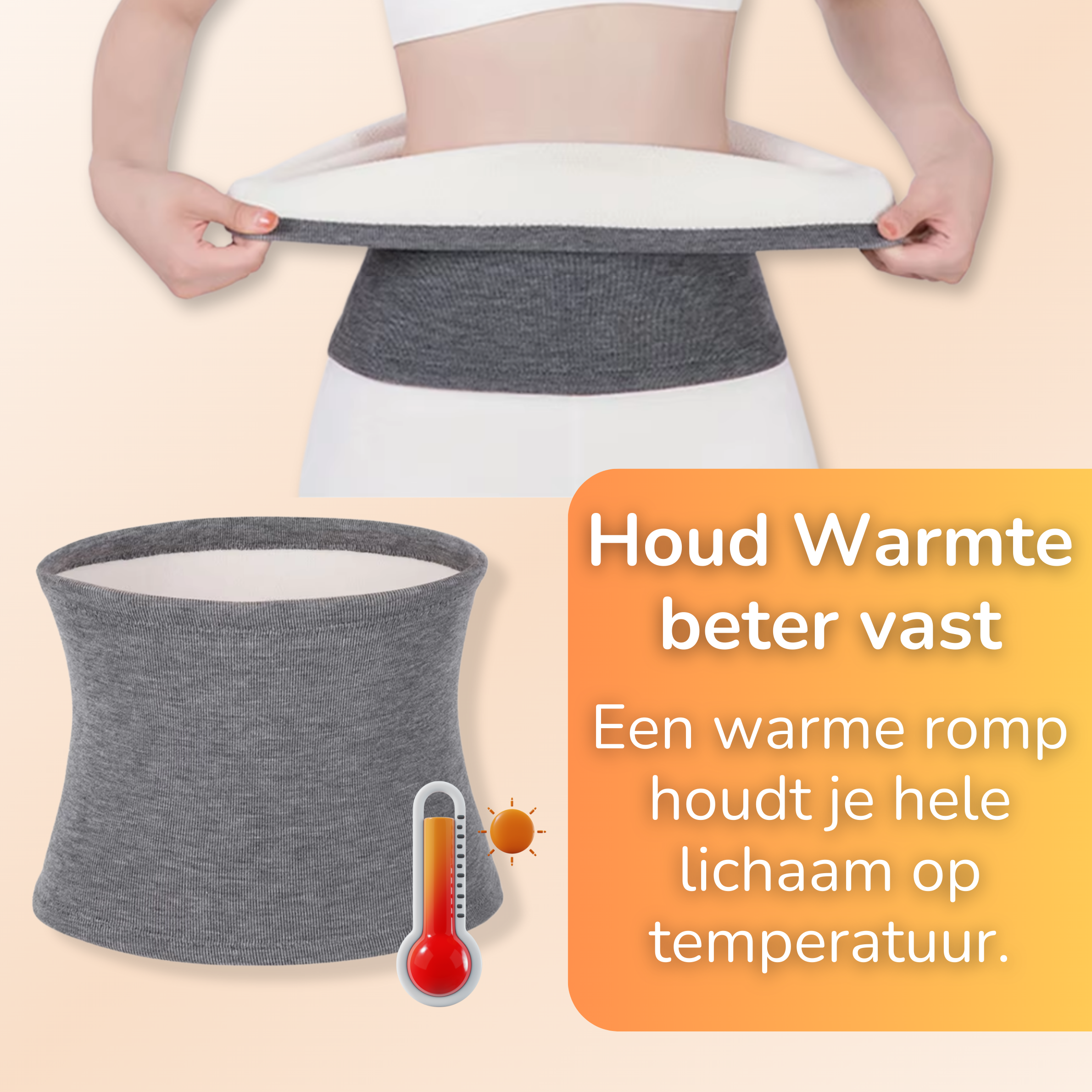 rug warm houden, koude rug voorkomen koude buik of koude romp warm maken fleece stof warmte lekker warme rug