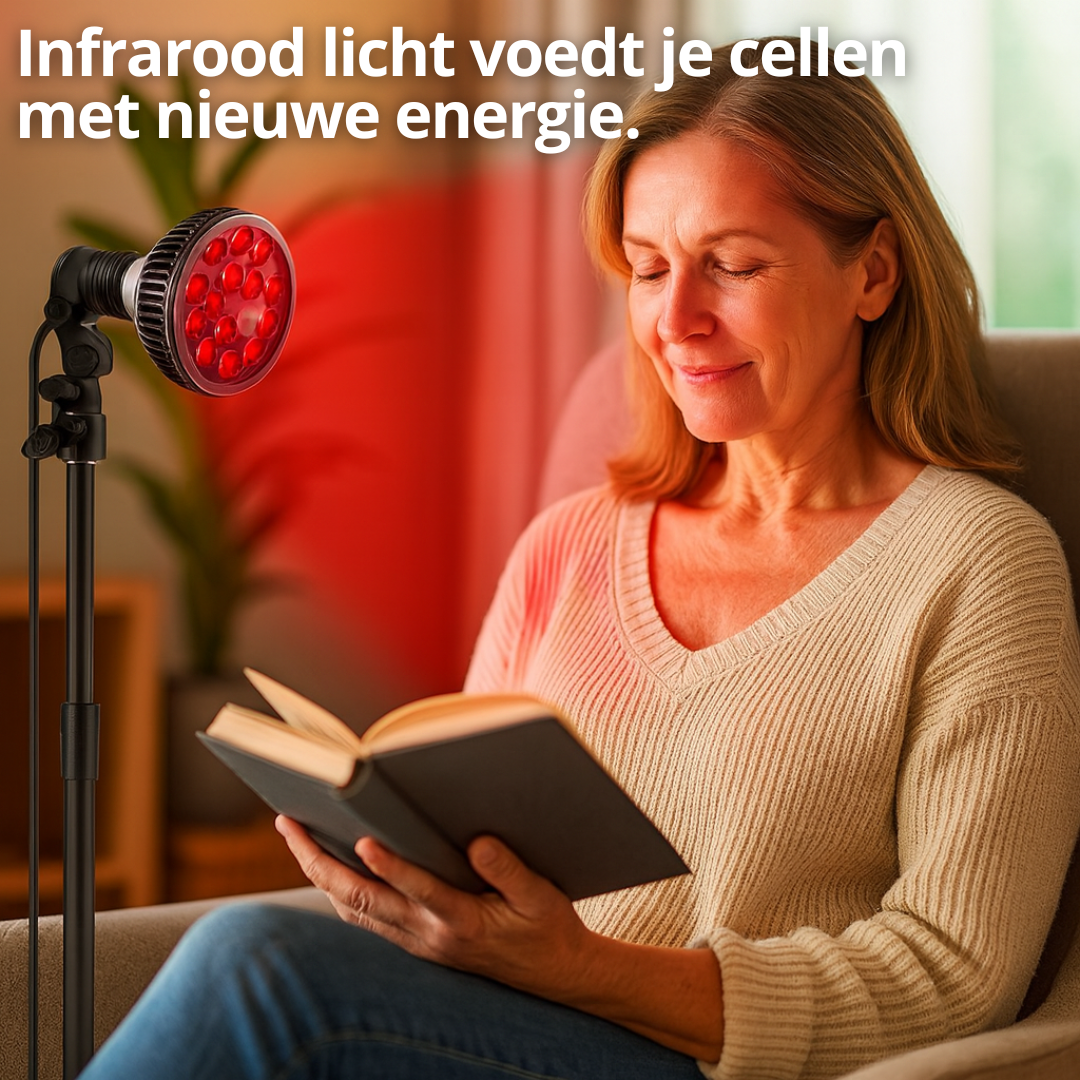 Infrarood Lamp - 850 & 660 NM Roodlicht Therapie - Met Standaard