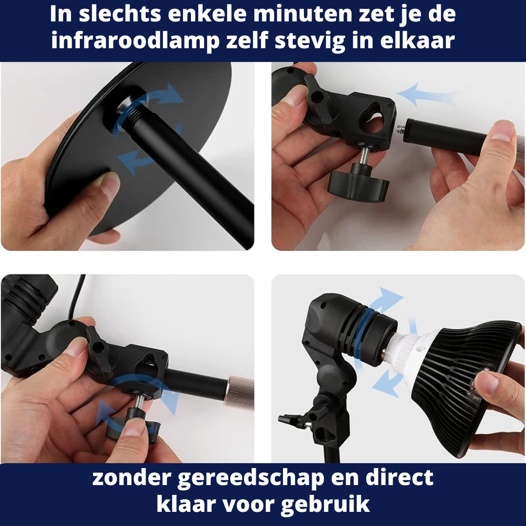 Infrarood Lamp - 850 & 660 NM Roodlicht Therapie - Met Standaard