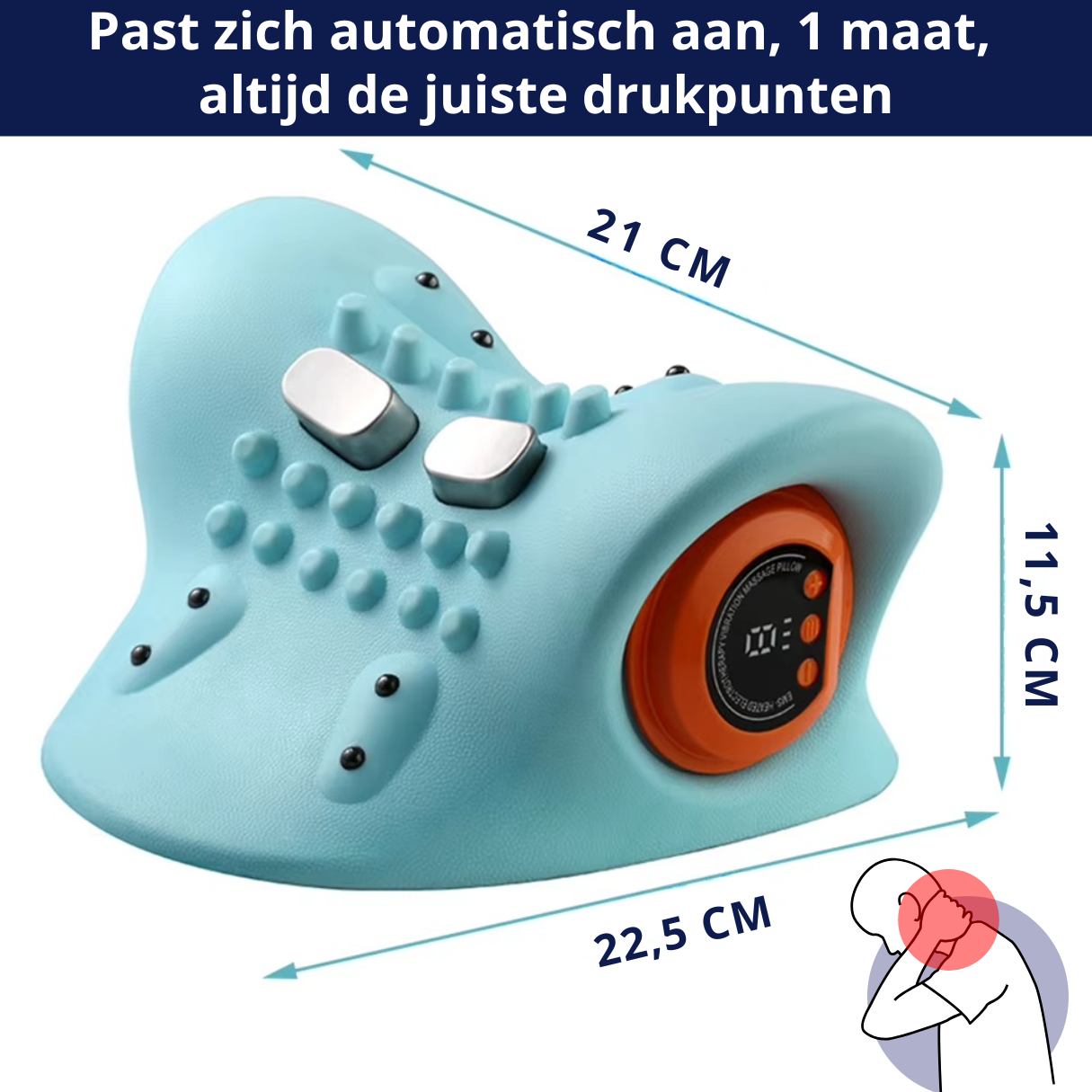 Nek Stretcher - 3 in 1- Warmte, Massage en Stretch