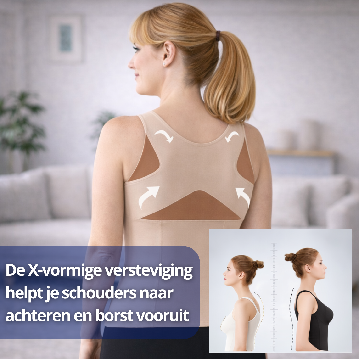 PerfectPostuur - Kompression Top - Schlank und Selbstbewusstes Körperhaltung - Damen