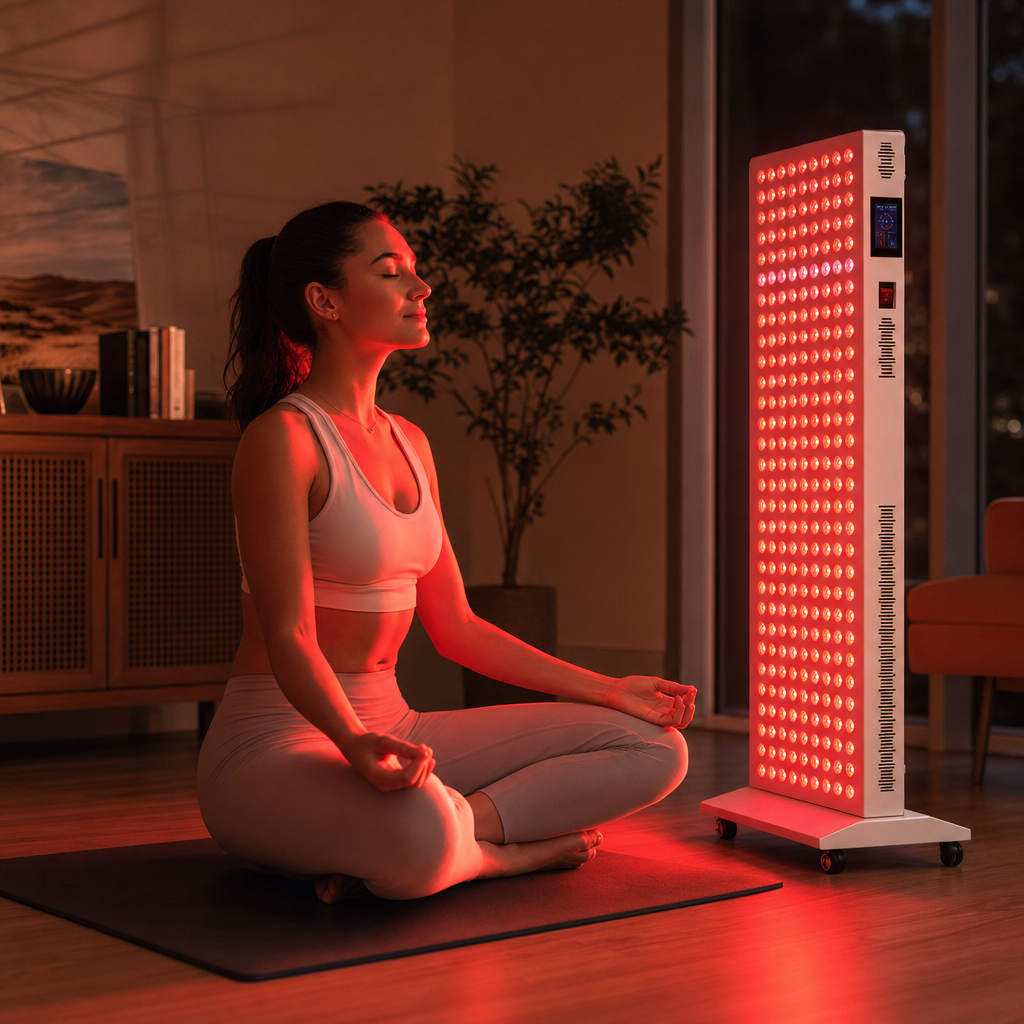 Infrarood paneel van 91 × 30 cm voor gerichte roodlichttherapie.