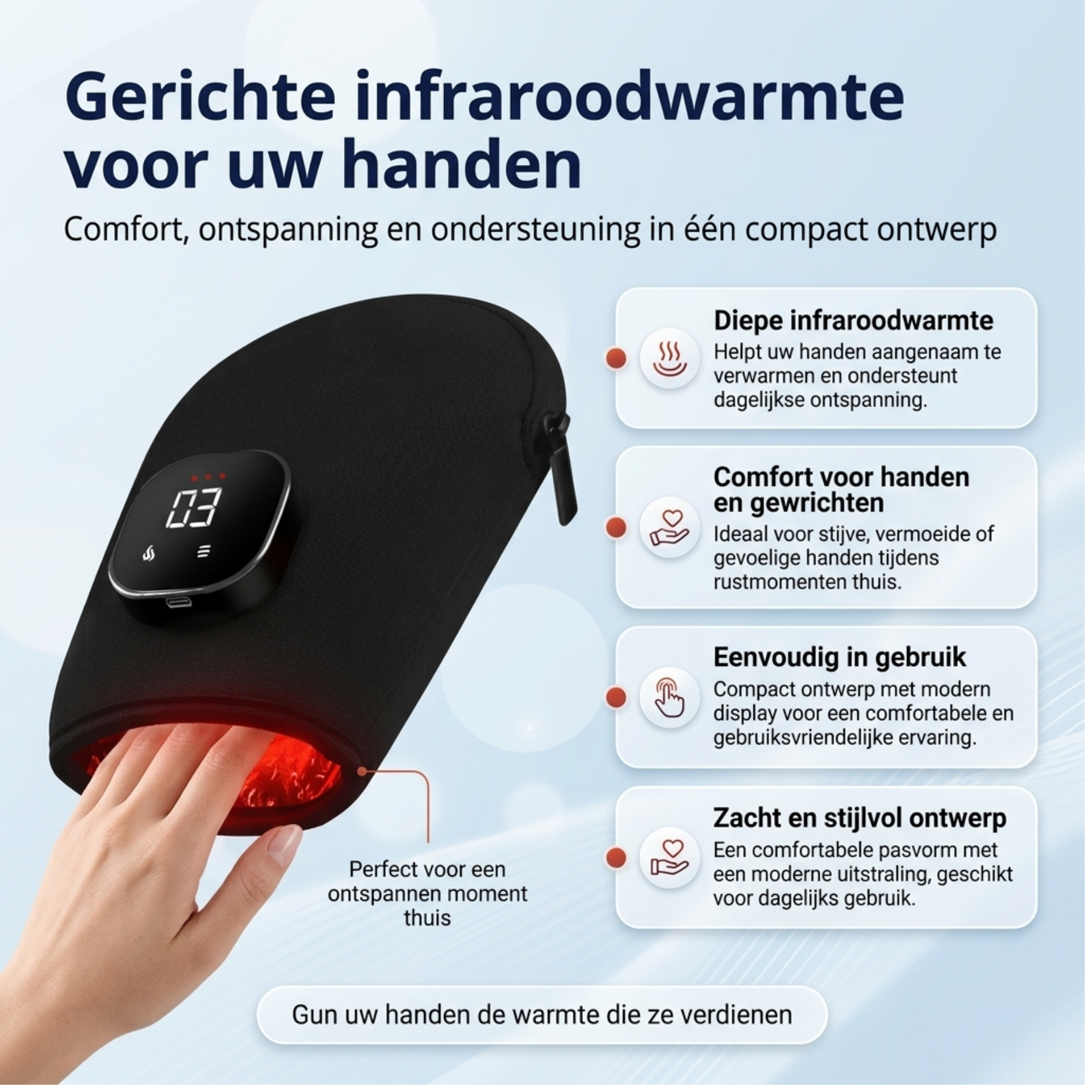 rechte rug handschoen voor reuma artrose infrarood handen