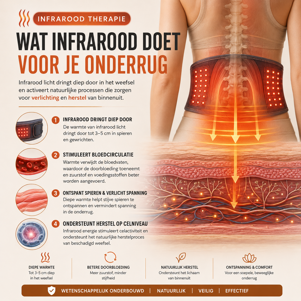 RugRevive - Infra Rood Warmte - Onderrug