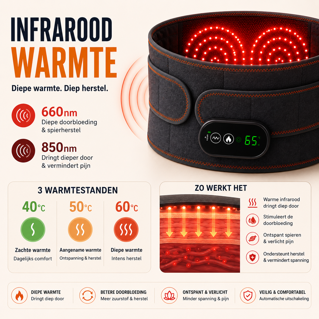 RugRevive - Infra Rood Warmte - Onderrug