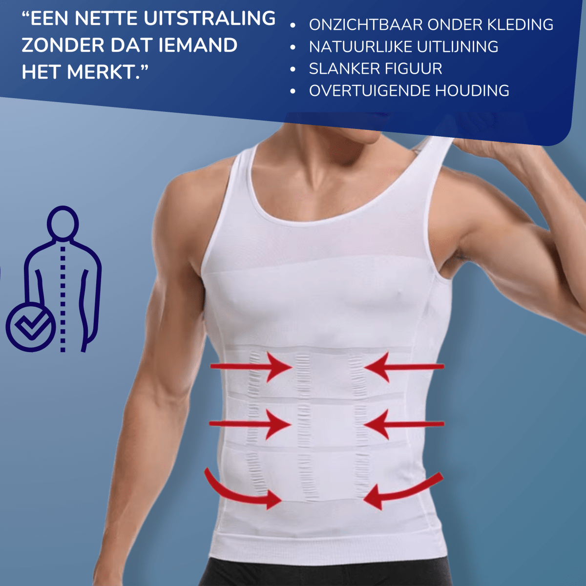 PerfectPostuur - Compressie Hemd - Slank en Recht Postuur - Heren
