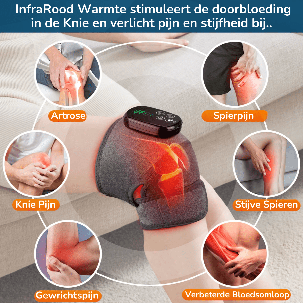 infrarood en warmte inzetten om kniepijn en gewrichtspijn te verzachten helpen