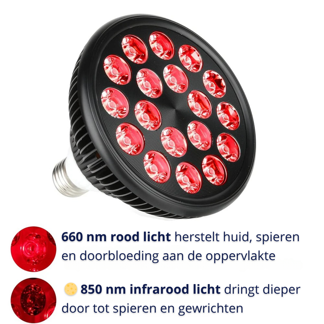 Infrarood Lamp - 850 & 660 NM Roodlicht Therapie - Met Standaard