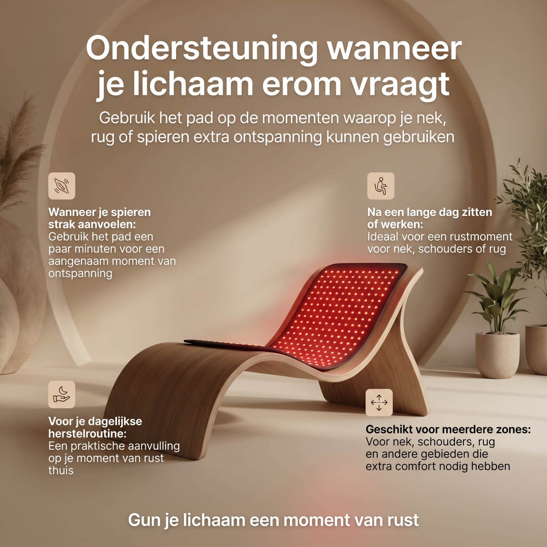 infrarood mat bij rechte rug roodlicht therapie